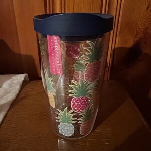 Tervis Simply Southern Pineapple 16 oz Tumbler Travel Cup with Navy Blue Lid